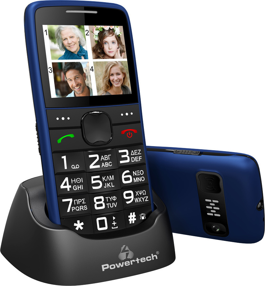 Powertech Sentry Eco Dual SIM Κινητό με Κουμπιά για Ηλικιωμένους Μπλε