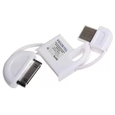 VOLTE-TEL APPLE IPHONE 30-PIN 4G/4S USB ΦΟΡΤΙΣΤΗΣ-DATA ΜΠΡΕΛΟΚ VCD-04 WHITE