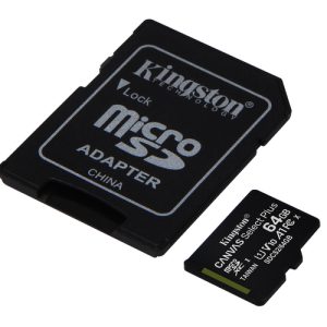 Kingston Canvas Select microSDXC 64GB Class 10 U1 V10 A1 UHS-I με αντάπτορα