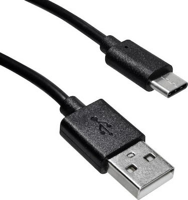 Regular USB 2.0 Cable USB-C male - USB-A male Μαύρο 1.5m