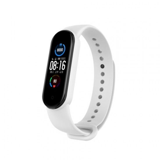 [5206550350823] Λουράκι Σιλικόνης για Xiaomi Mi Band 5/6 Λευκό