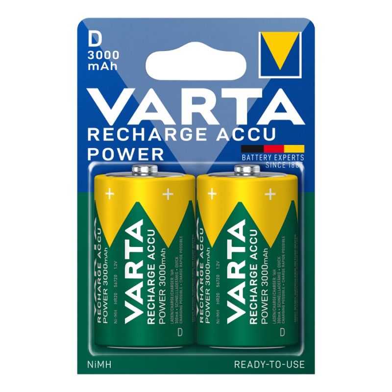 Varta Rechargeable Accu Επαναφορτιζόμενες Μπαταρίες D Ni-MH 3000mAh 1.2V 2τμχ