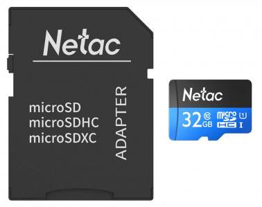 Netac P500 Standard microSDHC 32GB Class 10 U1 UHS-I με αντάπτορα