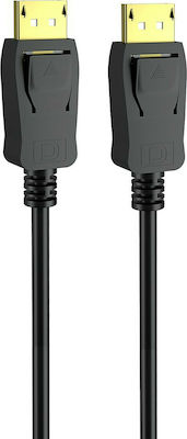 Powertech Cable DisplayPort male - DisplayPort male 2m Μαύρο (CAB-DP045)
