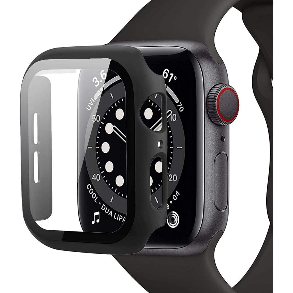 Oem Full Face 360 Πλαστική Θήκη Mε Τζαμάκι Για Apple Watch 49 mm Μαύρο