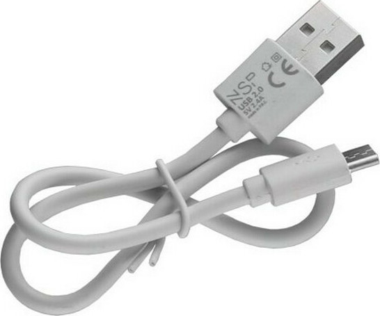 NSP long USB 2.0 to micro USB Cable Λευκό 0.30m