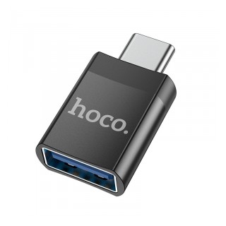 Αντάπτορας Hoco UA17 USB-C σε USB 3.0 με Λειτουργία OTG και Δυνατότητα Φόρτισης 5V / 2A Μαύρο
