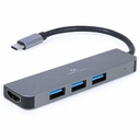 Cablexpert USB-C Docking Station με HDMI 4K Γκρι (A-CM-COMBO2-01)