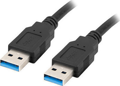 Lanberg USB 3.0 Cable USB-A male - USB-A male Μαύρο 1m (CA-USBA-30CU-0010-BK)