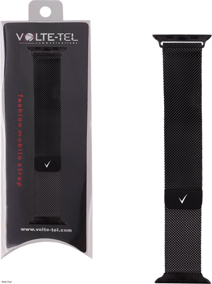 Λουρακι Ρολογιου Ανοξειδωτο Ατσαλι Apple Watch 38/40/41mm Milanese Black VT109
