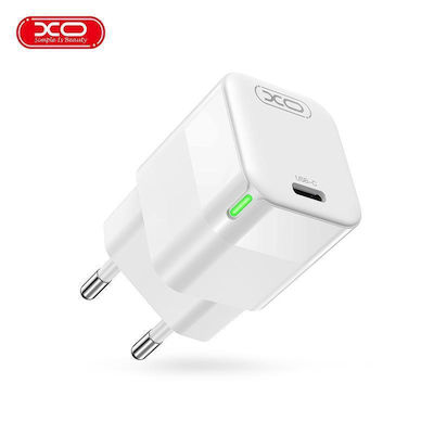XO Φορτιστής Χωρίς Καλώδιο με Θύρα USB-C 30W Power Delivery Λευκός (CE06)