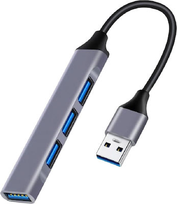 Powertech USB 3.2 Hub 4 Θυρών με σύνδεση USB-A Γκρι