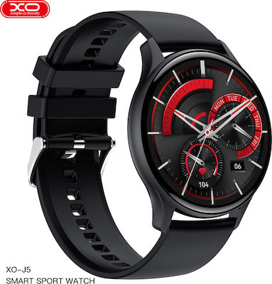 XO J5 Smartwatch με Παλμογράφο (Μαύρο)