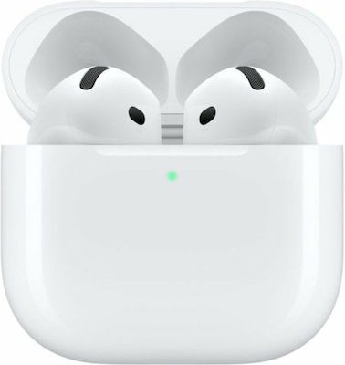 Apple AirPods 4 Earbud Bluetooth Handsfree Ακουστικά με Αντοχή στον Ιδρώτα και Θήκη Φόρτισης Λευκά