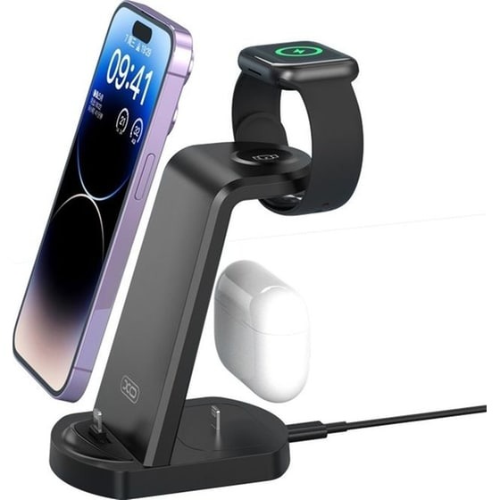 WX035 3-in-1 Multi-function Wireless Charging Black