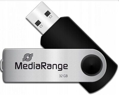 MediaRange USB 2.0Flash Drive 128GB (Black/Silver) MR971