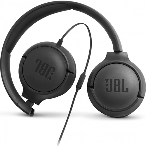 JBL Tune 500 On-Ear Universal Headphones 1-Button Mic/Rem Black