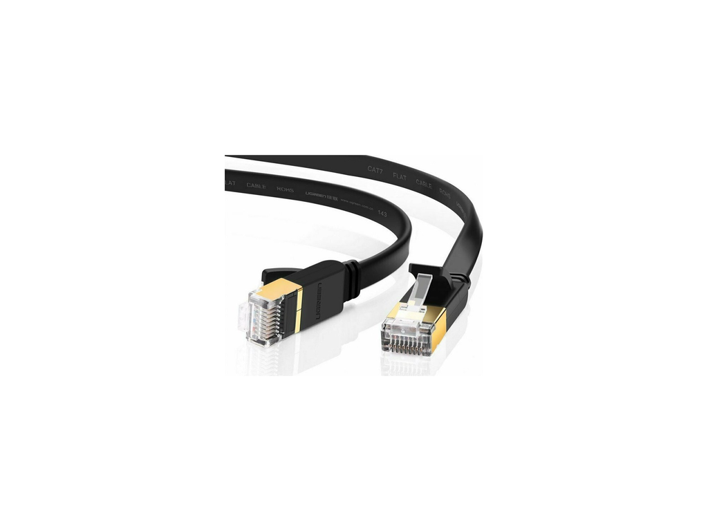 Ugreen U/FTP Cat.7 Καλώδιο Ethernet Flat 15μ., Μαύρο
