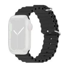 Λουράκι Σιλικόνης Συμβατό με Apple Watch 42/44/45mm Μαύρο