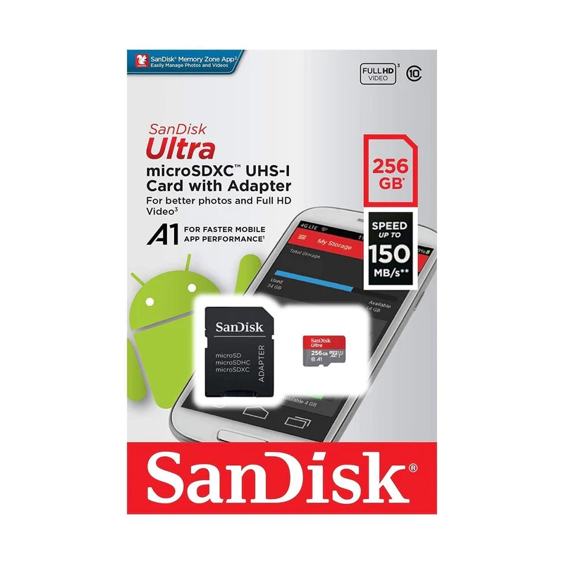 Sandisk Ultra microSDXC 256GB Class 10 U1 A1 UHS-I με αντάπτορα 150MB/s