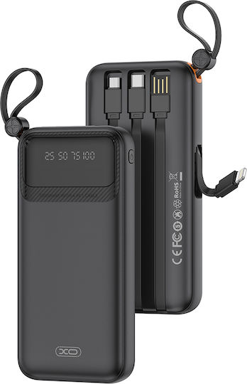 XO PR278 Powerbank με Ψηφιακή Οθόνη 10000 mAh Μαύρο