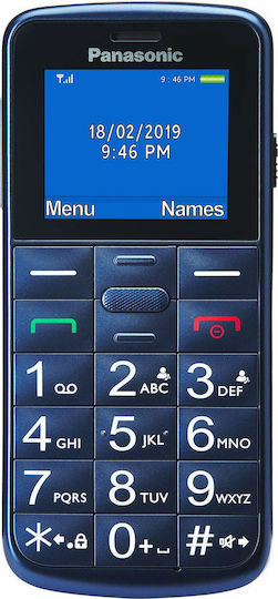 Panasonic KX-TU110 Dual SIM Κινητό με Μεγάλα Κουμπιά Μπλε