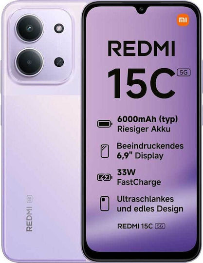 Xiaomi Redmi 15C 5G Dual Sim 6.9" 4GB/128GB NFC IP64 Dusk Purple