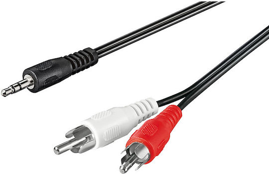 ATC Καλώδιο 3.5mm male - 3.5mm male Μαύρο 2.5m