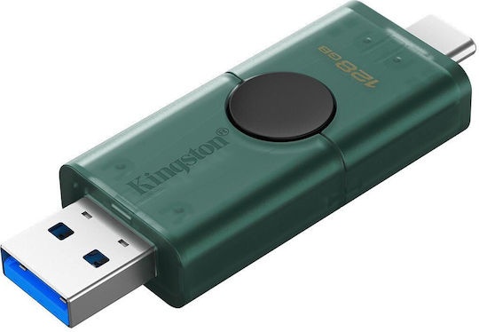 Kingston Datatraveler 128GB USB 3.2 Stick με σύνδεση USB-A &amp; USB-C Πράσινο