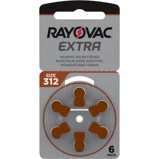 Rayovac Μπαταρίες Ακουστικών Βαρηκοΐας 312 Extra Advanced 1.45V Τεμ. 6