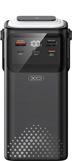 XO PR285 Power Bank 30000mAh με 2 Θύρες USB-A και Θύρα USB-C Power Delivery / Quick Charge 2.0 Μαύρο