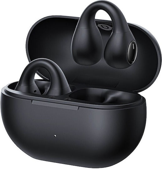 Baseus Bass 15 Clip Open Ear Bluetooth Handsfree Ακουστικά με Θήκη Φόρτισης Μαύρα