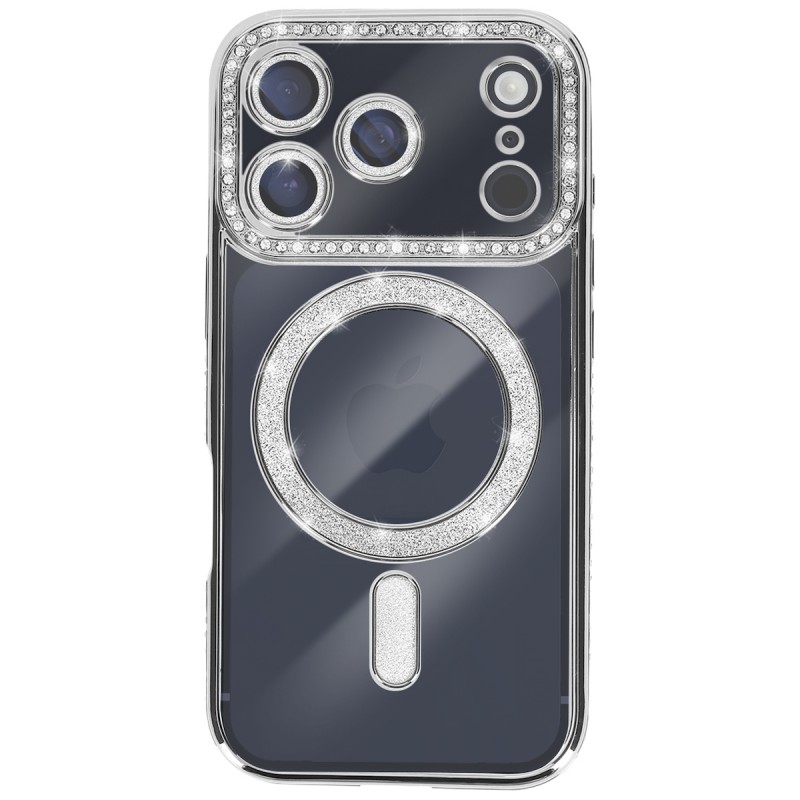Θήκη Back Cover Electro Magsafe Bling Για Apple iPhone 17 Pro 5G 6,3" Ασημί (Κλειστή Κάμερα)