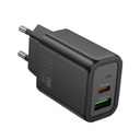 Hoco Φορτιστής Χωρίς Καλώδιο με Θύρα USB-A και Θύρα USB-C 30W Power Delivery / Quick Charge 3.0 Μαύρος (N63)