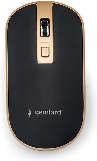 Gembird MUSW-4B-06-BG Ασύρματο Ποντίκι Μαύρο/Χρυσό