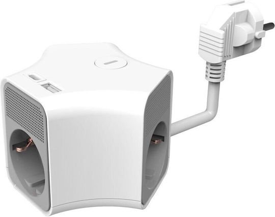 Socket Technik Πολύπριζο 3 Θέσεων με USB-A, USB-C και Καλώδιο 1.4m