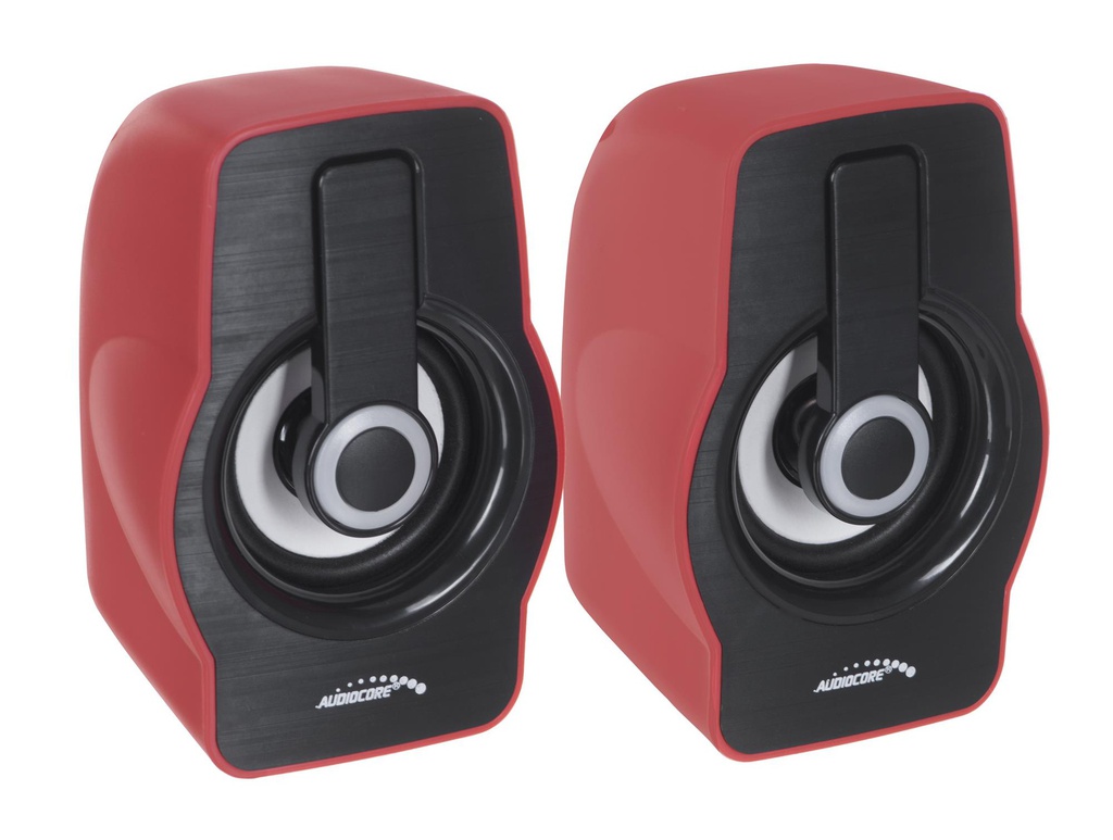 Audiocore Computer Speakers 6W AC855R USB Red