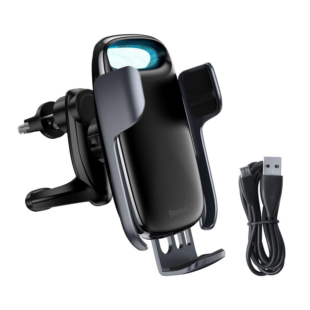 Baseus Milky Way gravity car mount with Qi 15W induction charger (black)