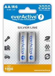 Rechargeable batteries everActive Ni-MH R6 AA 2000 mAh Silver Line - 2 pieces