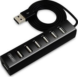 [4894160007452] UNITEK Y-2160 HUB 7 x USB 2.0 BLACK