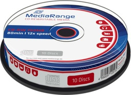 [4260057125132] MediaRange CD-RW 80' 700MB 12x Cake Box x 10 (MR235)