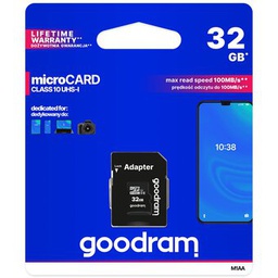 [5908267930144] GOODRAM microSDHC 32GB Class 10 UHS-I + SD Adapter