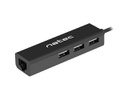 Natec Butterfly USB 2.0 Hub 3 Θυρών με σύνδεση USB-C / Ethernet