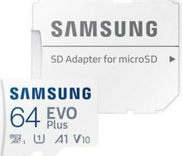 [8806092411142] Samsung Evo Plus (2021) microSDXC 64GB Class 10 U1 V10 A1 UHS-I με αντάπτορα