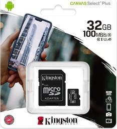 [740617298680] Kingston Canvas Select Plus microSDHC 32GB Class 10 U1 V10 A1 UHS-I με αντάπτορα
