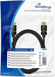 [4260459616030] MediaRange HDMI 2.0 Rotating Cable HDMI male - HDMI male 2m Μαύρο