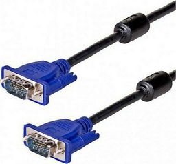 [5210131061596] Powertech Cable VGA male - VGA male Μαύρο 1.5m (CAB-G037) 10τμχ
