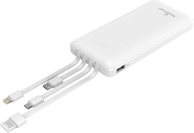 Powertech Power Bank 20000mAh 10.5W με Θύρα USB-A Λευκό