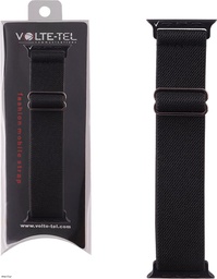 [5205308341014] Λουράκι Ρολογιού Apple Watch 38/40/41mm Elastic Braided Nylon Black VT101
