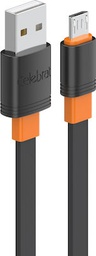 [6925146983113] Celebrat Flat USB 2.0 to micro USB Cable Μαύρο 1m 